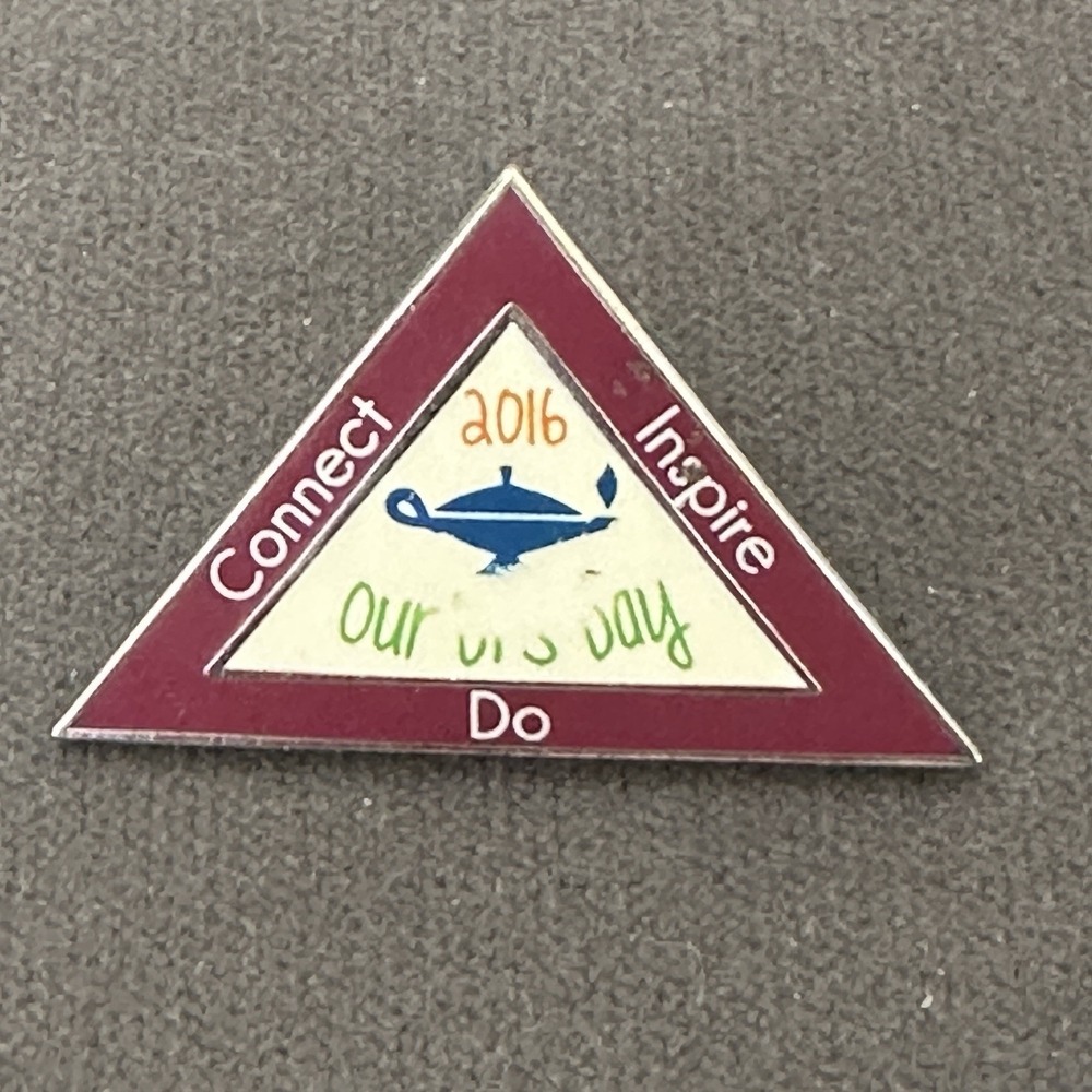 Girl Scout Brownie triangular event pin from 2016 "our … Day" Connect Inspire Do